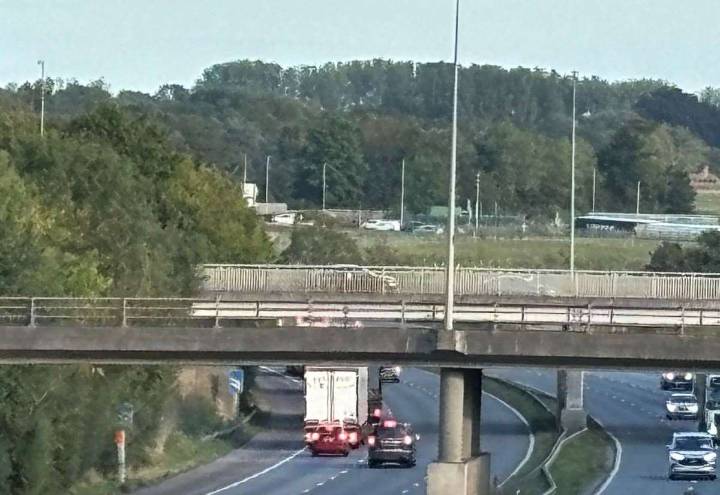 M20 coastbound near J10 Ashford partially blocked after crash