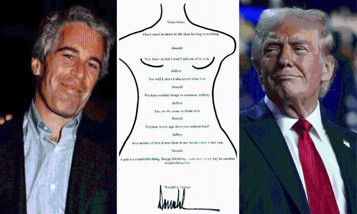 Publican el dibujo de una mujer desnuda que hizo Trump para Epstein: esto dice el mensaje