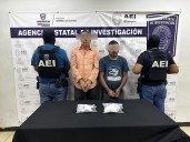 Detiene AEI a dos hombres por posesión de casi medio kilo de cocaína