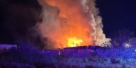Crews battle structure fire near Bilby, Cardinal