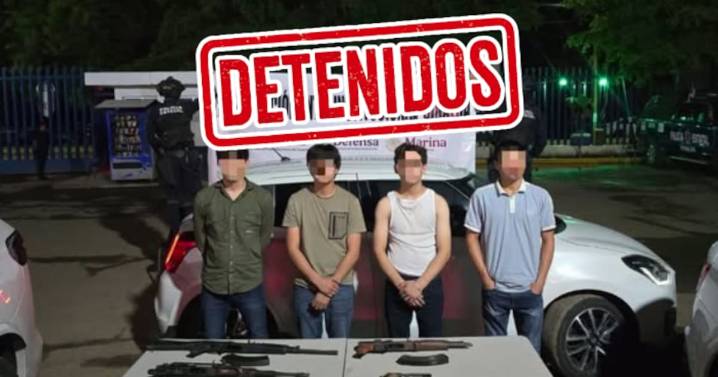 Detienen a cuatro hombres armados en Culiacán: dos eran menores y viajaban en vehículos robados con ponchallantas