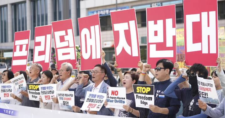 US, South Korea and Japan open joint air and naval exercise