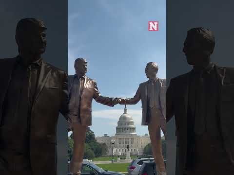 Statue Of Trump And Epstein Holding Hands Pops Up In Washington, DC