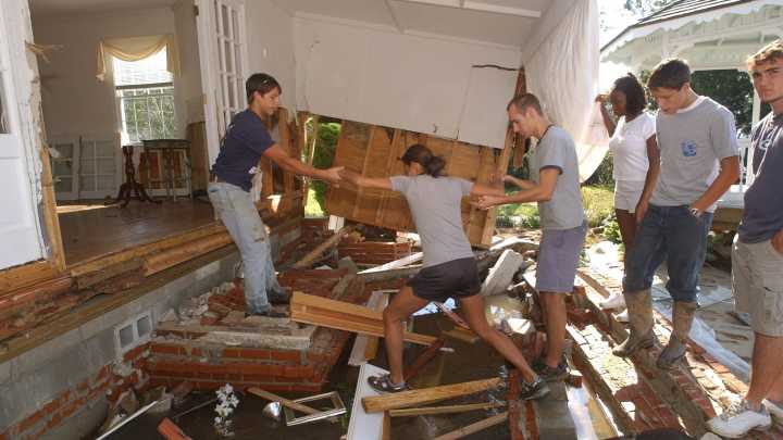 See damage in eastern NC from Hurricane Isabel in 2003