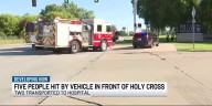 Holy Cross College students hit by vehicle near campus