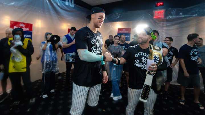 Yankees celebrate clinching the playoffs: See photos
