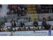 Glass shatters behind London Knights bench in wild scene in Windsor