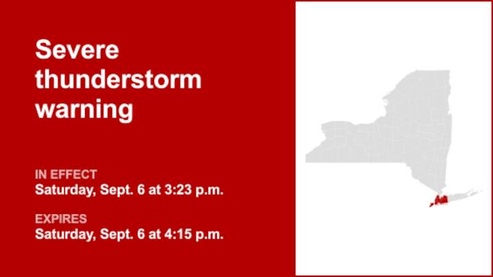 NYC weather: Damaging winds and penny-sized hail foreseen with thunderstorms in New York City Saturday