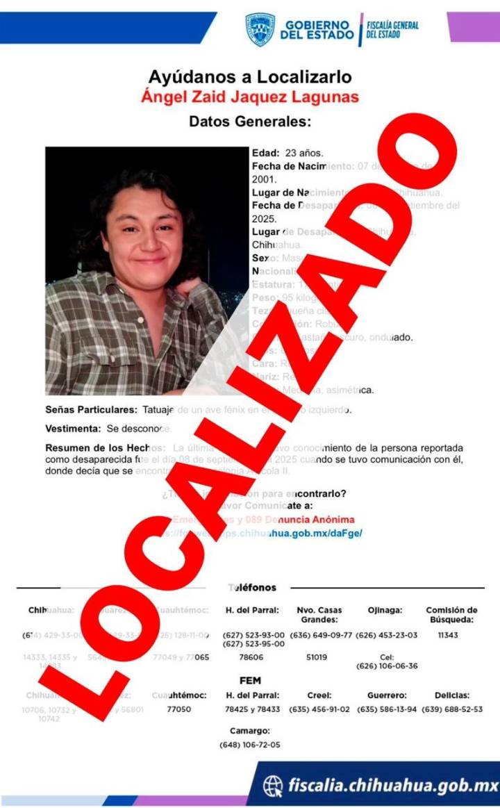 Localizan a joven reportado ausente en la colonia Avícola II