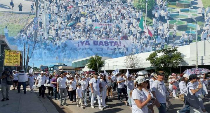 Marchan más de 50 mil ciudadanos en Culiacán, Sinaloa; exigen alto a ola de violencia que vive el estado