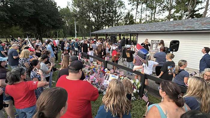 Thousands of Northeast Florida students, community members pour out support for Charlie Kirk at vigil