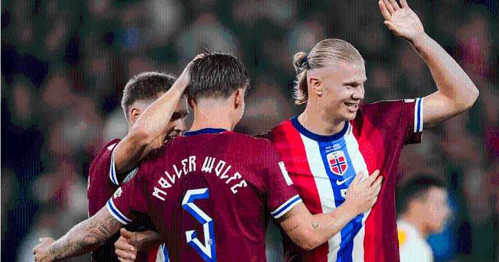 Haaland marcó 5 goles en la aplastante victoria de Noruega 11-1 ante Moldavia por las Eliminatorias Europeas rumbo al Mundial 2026