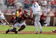 Auburn quarterback Jackson Arnold sacked 10 times as the No. 22 Tigers fall to No. 11 Oklahoma, 24
