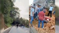 Derrumbe en la carretera Ixtapan-Coatepec dejó 5 lesionados