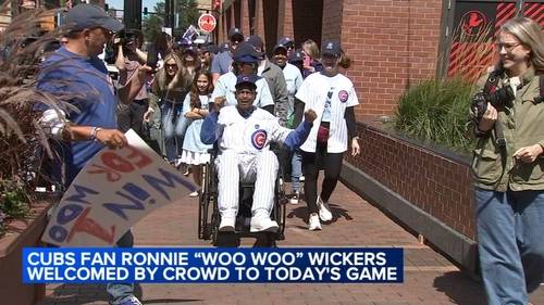 Chicago Cubs superfan Ronnie 'Woo Woo' Wickers returns to Wrigley Field amid pulmonary fibrosis battle at Evanston nursing home