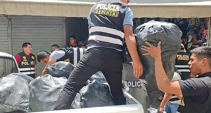 Ica: policía incauta zapatillas y ropa falsificada valorizadas en más de 800 mil soles