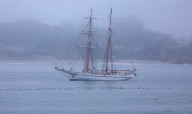 Photos | Tall ship sails along fog-shrouded Santa Cruz County coastline