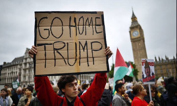 FOTOS: Protestas multitudinarias en Londres contra la visita del presidente Donald Trump
