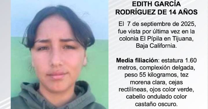 Se busca a Edith García Rodríguez de 14 años