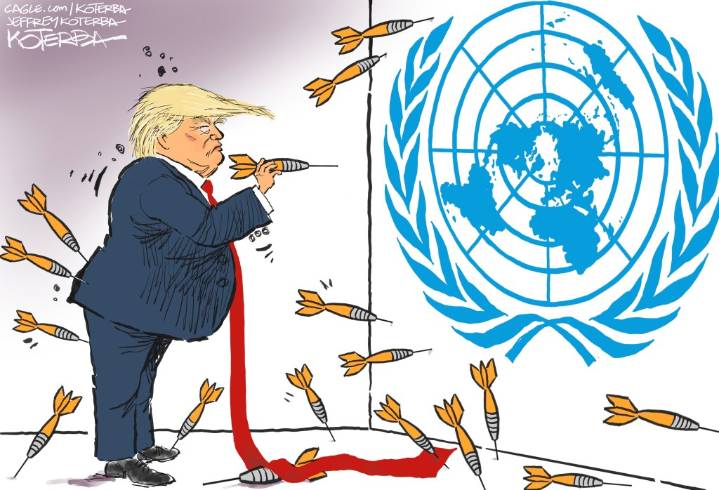 Cartoonist’s take: Trump at the United Nations
