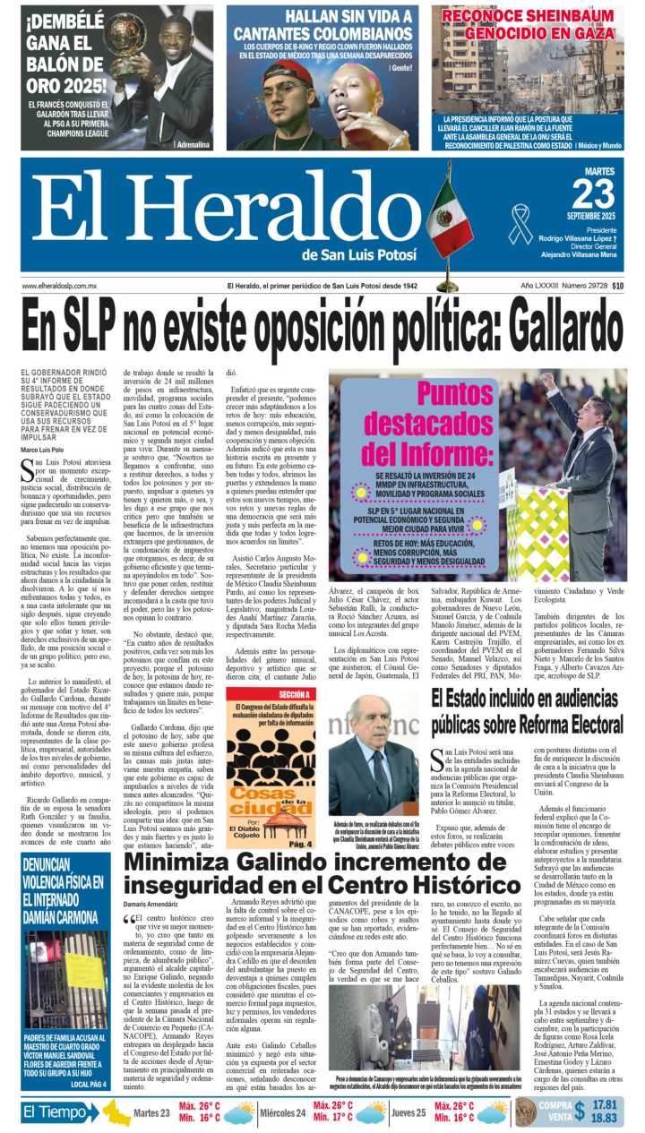 Edición impresa 23 de septiembre de 2025