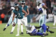 Thrilling Eagles-Cowboys opener hit with severe weather delay