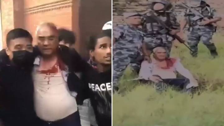 Horror moment Nepal’s ex-PM dragged from his house & beaten by ‘Gen Z’ mob as revolution swells over social media ban