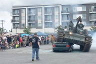 Cloverdale Legion to crush cars with a tank