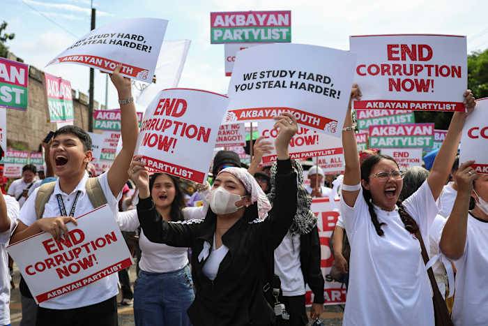 Thousands protest in the Philippines over massive corruption scandal
