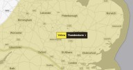Met Office issues yellow weather warning for thunderstorms across Cambridgeshire