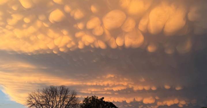 Mammatus clouds seen over North Iowa