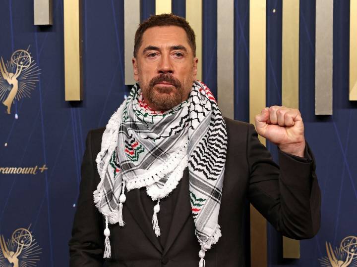 Javier Bardem alza la voz en los Emmy 2025: con pañuelo palestino denuncia el genocidio en Gaza