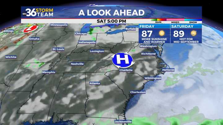 Temperatures warm up heading into the late week