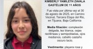 Se busca a Kimberly Yamileth Zavala Gastélum de 11 años