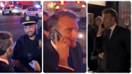 Macron es retenido por la caravana de Trump: llamó al presidente desde la calle y el video se hizo viral