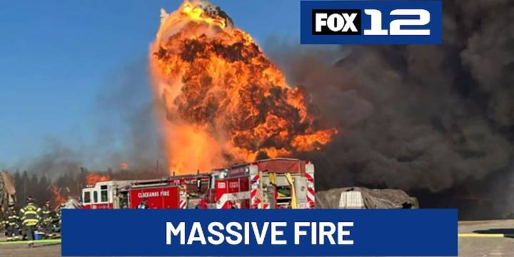 Large fire near Beavercreek caused by welding work on machinery