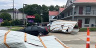 Parts of Kennesaw motel roof ripped off as storms roll through Cobb County