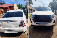 Un auto fue chocado de atrás cuando ingresaba al garaje de su casa