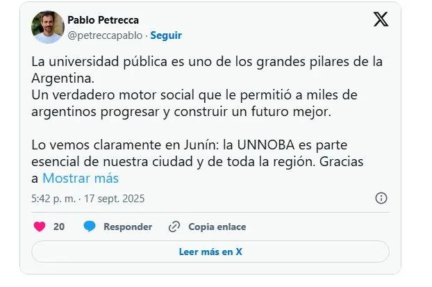 Petrecca: «La universidad pública es uno de los grandes pilares de la Argentina»