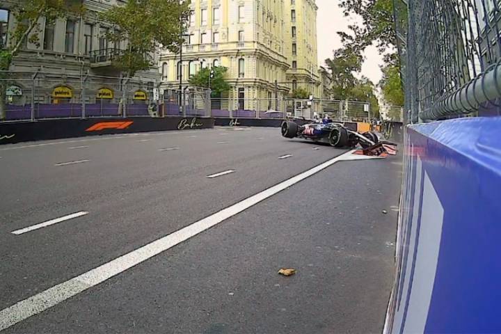 Colapinto chocó en la clasificación del GP de Azerbaiyán y largará 16° este domingo