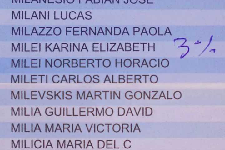 Escribieron “3%” junto al nombre de Karina Milei en el padrón de la escuela donde vota