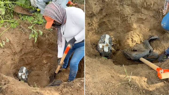 Hallan 61 bolsas con restos humanos dentro de fosas en México +VIDEO