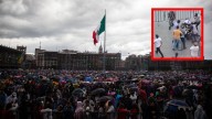 Pelea entre ambulantes y autoridades en el Zócalo deja 10 lesionados