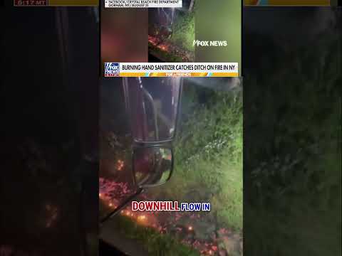 WATCH: Hand sanitizer leaking from warehouse turns into stream of FIRE #foxnews #us #news #shorts