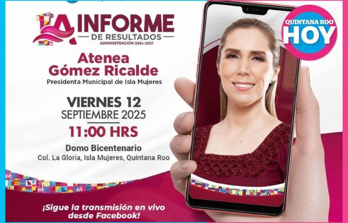 Atenea Ricalde presentará su 1° Informe de Gobierno en Isla Mujeres