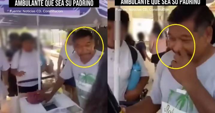 Estudiantes de primaria conmueven al pedirle a Don Abraham, vendedor de paletas, ser su padrino de generación