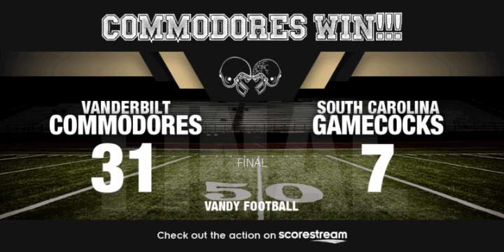 Vanderbilt Dominates South Carolina 31