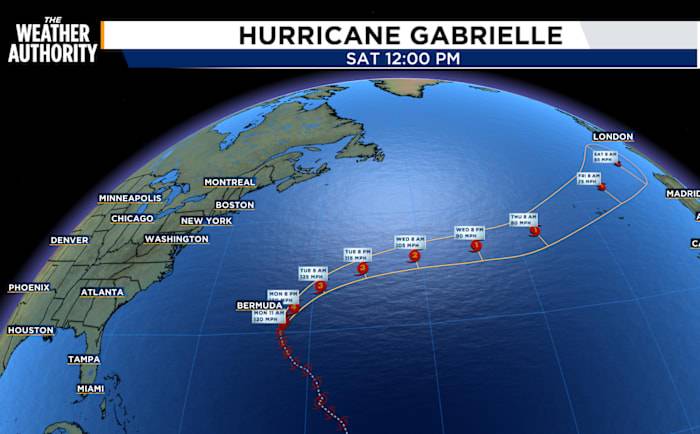 Hurricane Gabrielle strengthens as 2 systems loom in Atlantic
