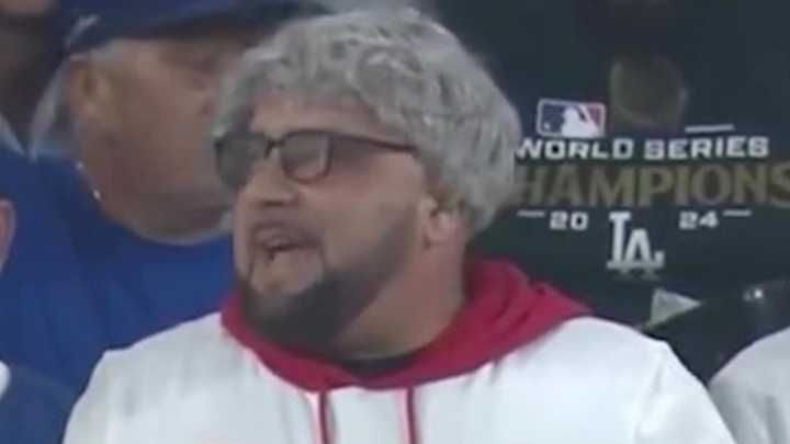 MLB fans spotted in 'Phillies Karen' Halloween costume in Dodgers Stadium stands leaving live TV viewers in stitches