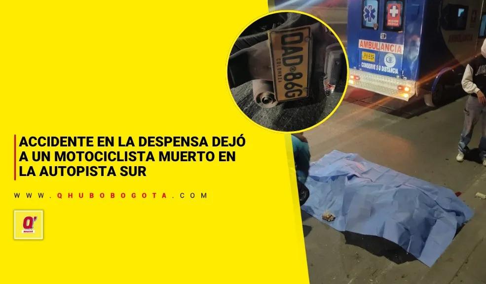 Accidente en La Despensa dejó a un motociclista muerto en la Autopista Sur
